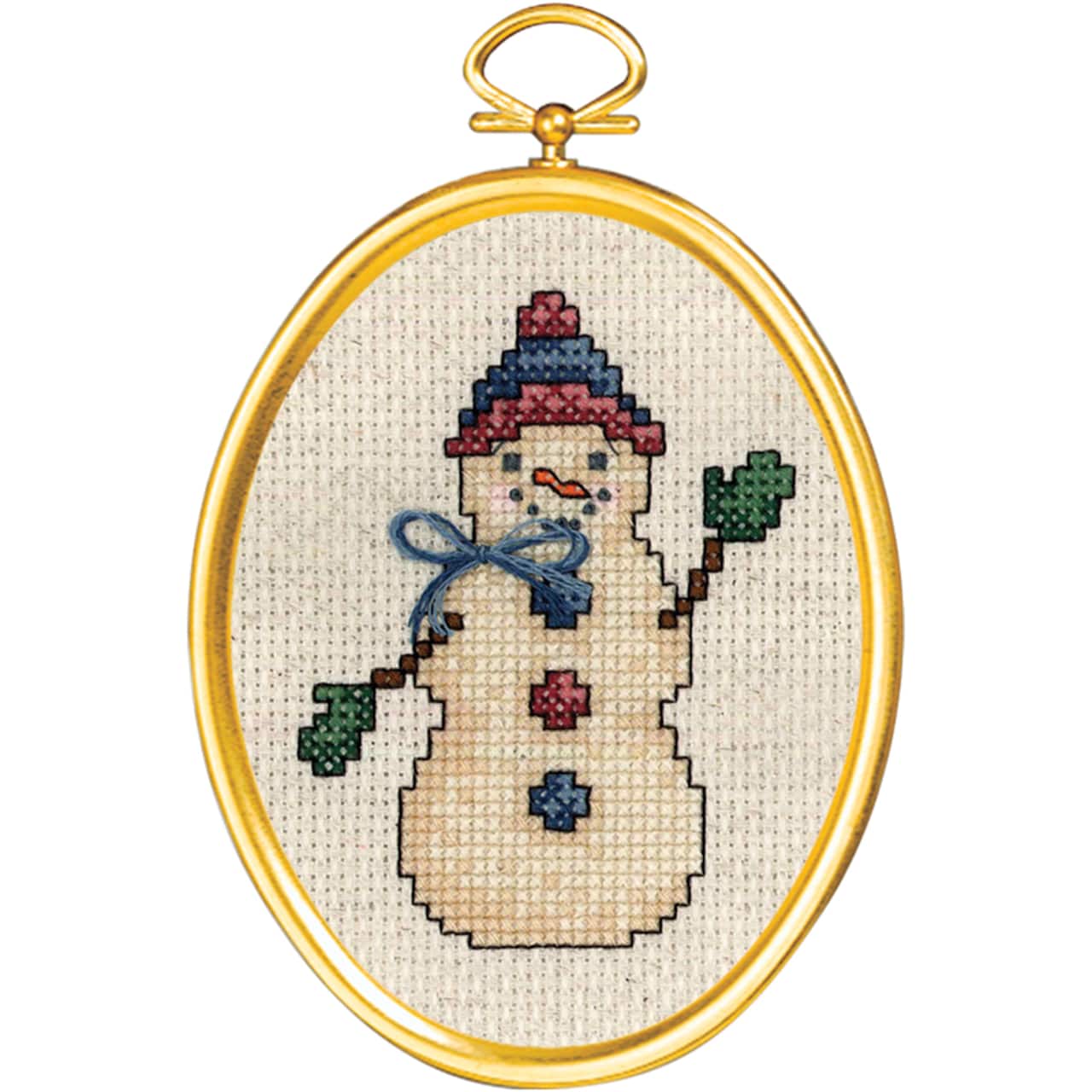 Janlynn Friendly Snowman 021-1794 Counted Cross Stitch 14 Count with Frame